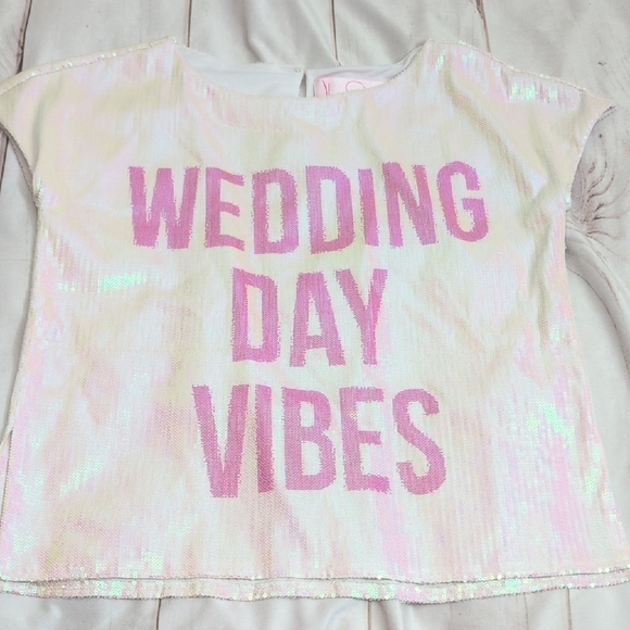 Hayley Paige Occasions Tops - Hayley Paige Wedding Day Vibes Sequin Sparkle Breathtaking Cap Sleeves si Small